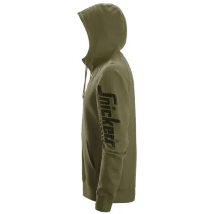 Snickers 2895 Logo Full-Zip Hoodie Khaki Green 3XL
