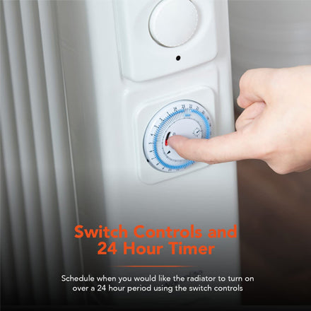 Warmlite 9 Fin 2kw Oil Filled Radiator with Timer