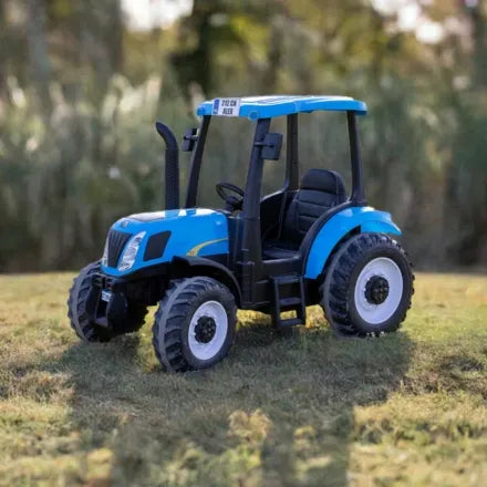 24V Electric Blue Tractor and Trailer (Trailer Included)