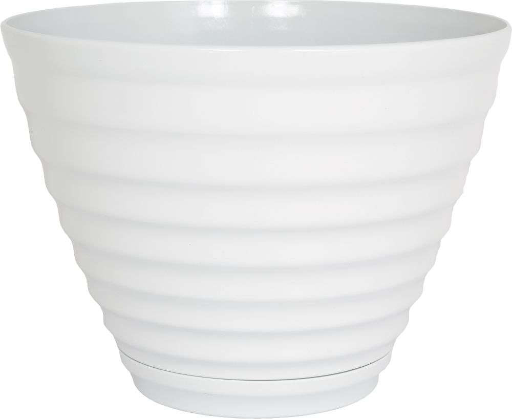 Vale Planter with Saucer White 40cm