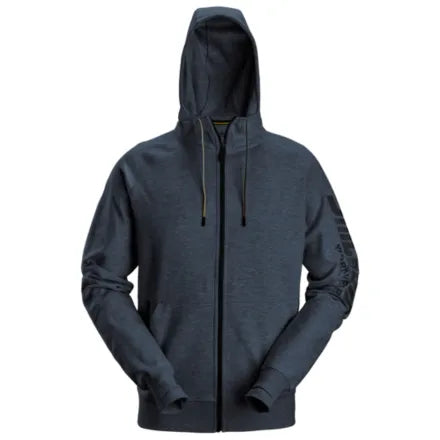 Snickers 2895 Logo Full-Zip Hoodie Dark Navy Melange 3XL