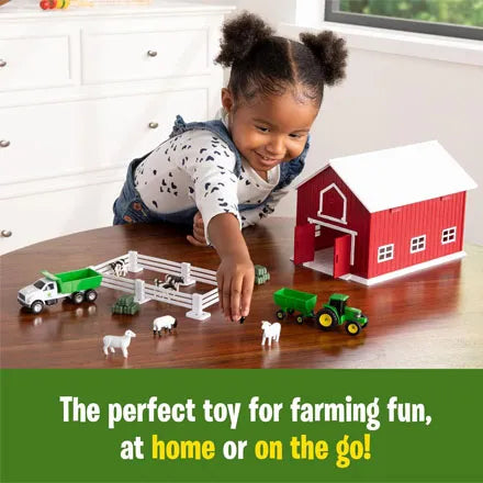 John Deere 1:64 24 Piece Farm Playset With Red Barn
