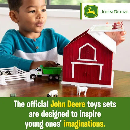 John Deere 1:64 24 Piece Farm Playset With Red Barn