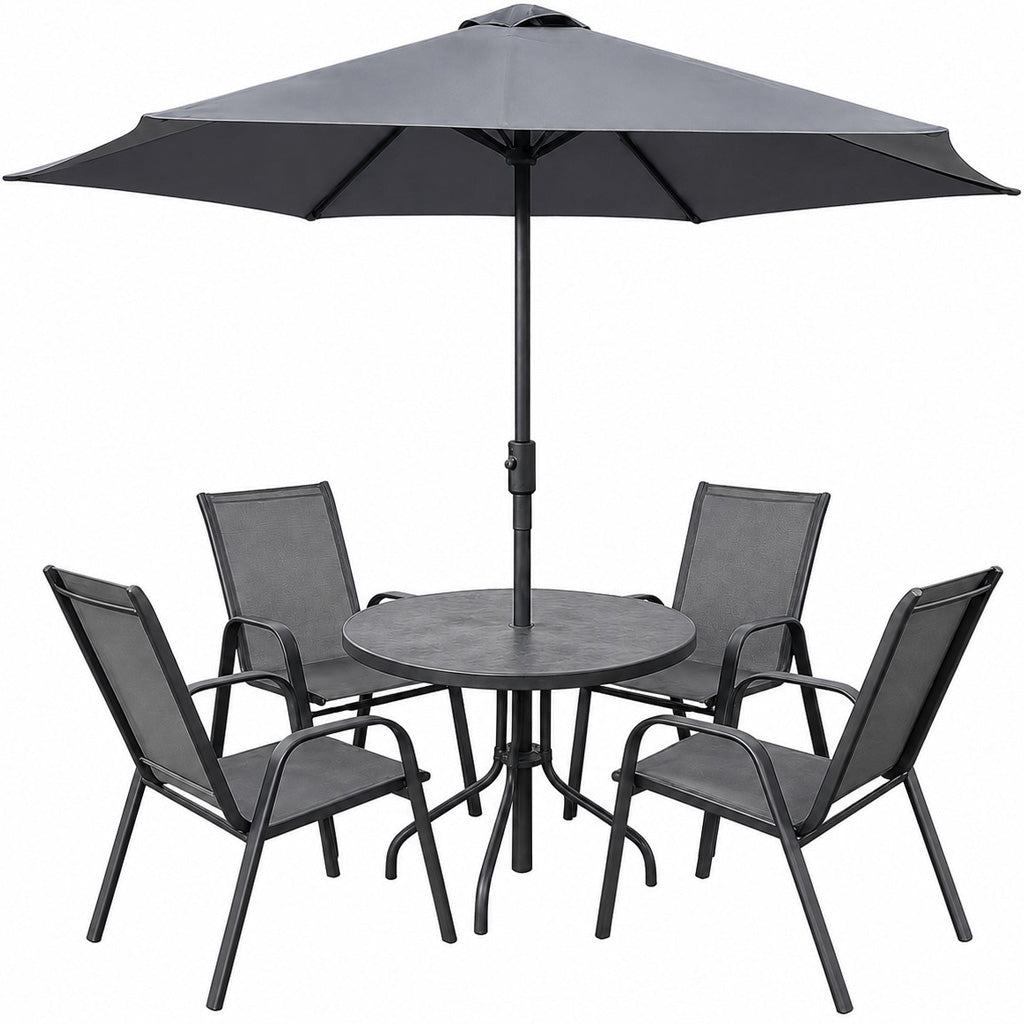 Amora 4 Seater Dining Set With Parasol