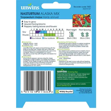 Unwins Nasturtium Alaska Mix