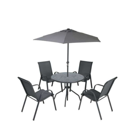 Amora 4 Seater Dining Set With Parasol
