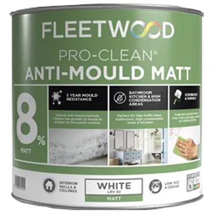 Fleetwood Pro Clean Anti Mould Matt Paint