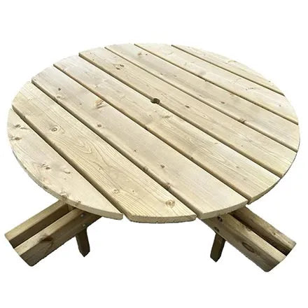 Avoca Wooden 8 Seater Round Picnic Table