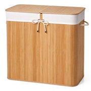 Bamboo Double Laundry Basket