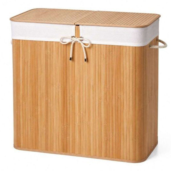 Bamboo Double Laundry Basket