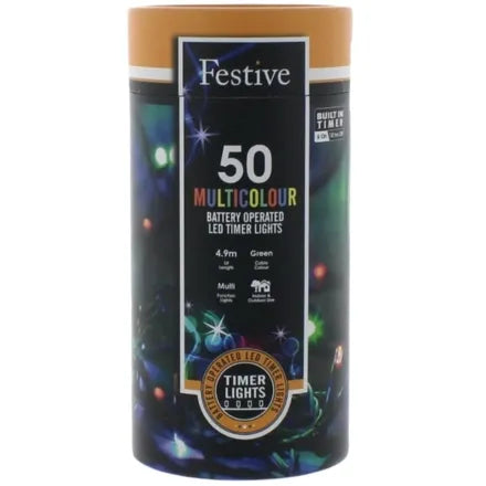 Battery Operated 8 Function String Lights Timer Multi Colour  100