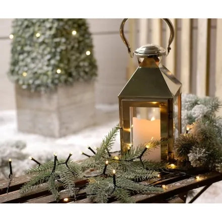 Battery Operated 8 Function String Lights Timer Warm White  100