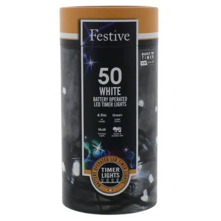 Battery Operated 8 Function String Lights Timer White 100