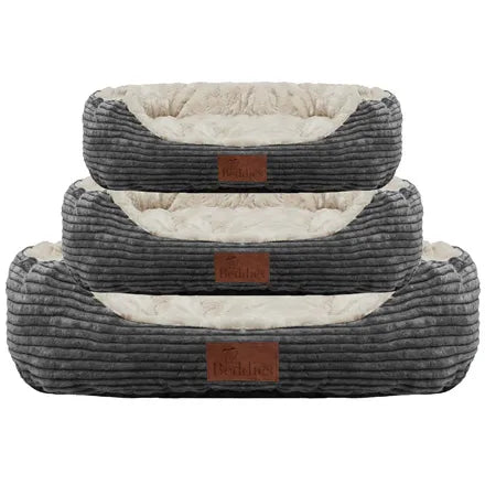 Beddies Plush Cord Lounger Grey Large (100x70x21cm)