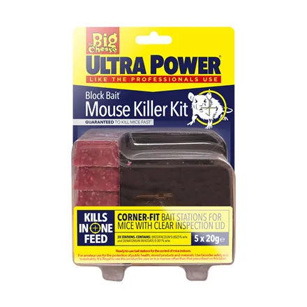 Big Cheese Ultra Power Block Bait Mouse Killer Kit