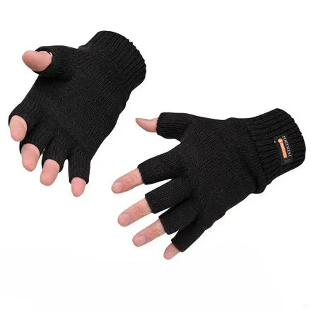 Portwest GL14 - Insulated Fingerless Knit Glove Black