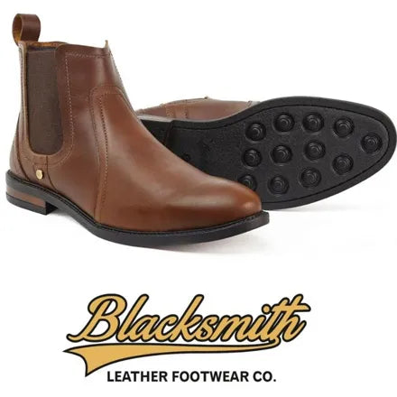 Blacksmith Dealer Boots Waxed Leather Dark Tan 010 UK12