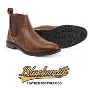Blacksmith Dealer Boots Waxed Leather Dark Tan 010 UK7
