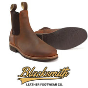 Blacksmith Dealer Boots Waxed Leather Dark Tan 001 Uk7