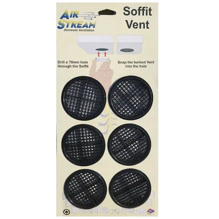 Soffit Vent Pack 6 Black or White