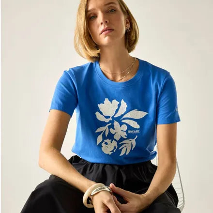 Regatta Women's Filandra VX T-Shirt Blue Fleur Bloom 18