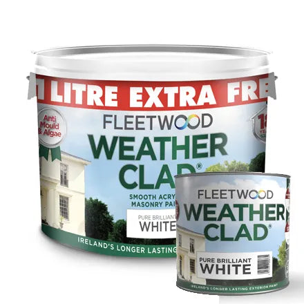 Fleetwood Weather Clad Brilliant White Exterior Paint 10L (9L + 1L Free)