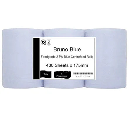 Bruno 2Ply Blue Roll 6 x 175mm