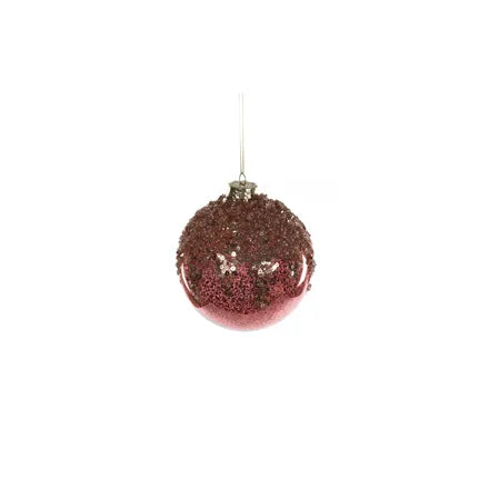 Burgundy Crackle Glass Bauble