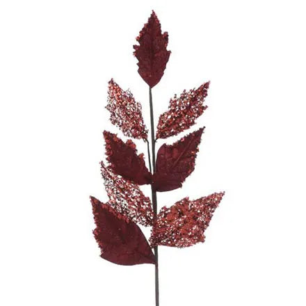 Velvet Leaf Burgundy Stem 76cm