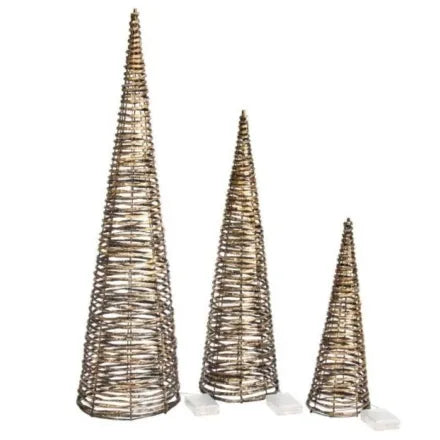 Champagne Braid TreeBelisks - Set of 3