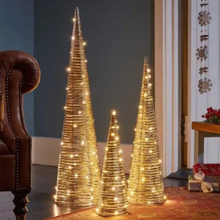 Champagne Braid TreeBelisks - Set of 3
