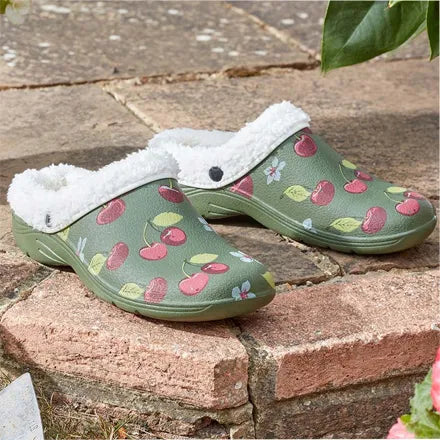 Comfi Fleece Garden Clogs Cherry UK 7