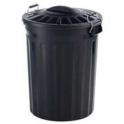 80L Clip Lid Bin Black