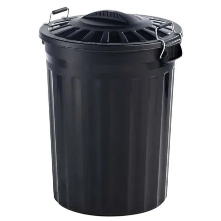 80L Clip Lid Bin Black