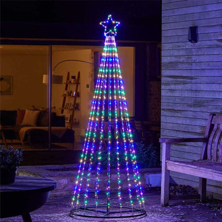 2.1m Christmas Twinkle Tree With Multi-Coloured Lights