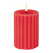 Battery Operated Coral Fluted Candle 15cm