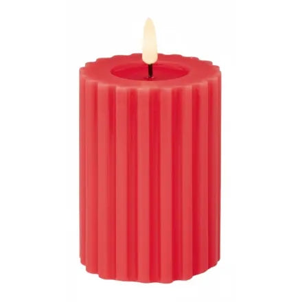 Battery Operated Coral Fluted Candle 15cm