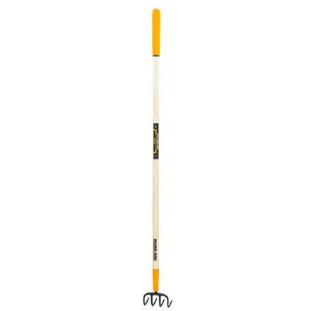 True Temper 4 Prong Cultivator Long Wooden Handle