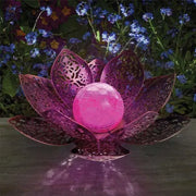Damasque Solar Lotus Garden Ornament