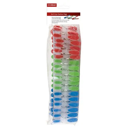 De Vielle Plastic Pegs (Pack of 36)
