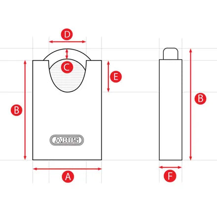Abus Closed Shackle Compact Brass Padlock 65CS50