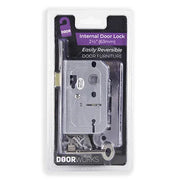 Door Works 2 Lever Internal Door Lock 63mm Chrome