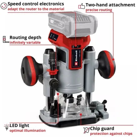 Einhell 18V Professional Cordless Palm / Trim Router & Router Set (Body only)