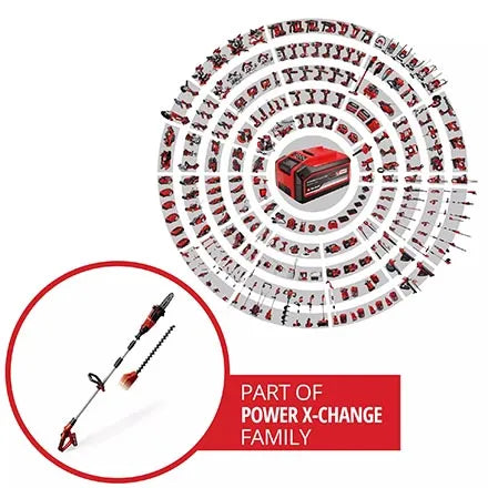 Einhell Power X-Change 18V Cordless High Reach Hedge Trimmer with Pruner 