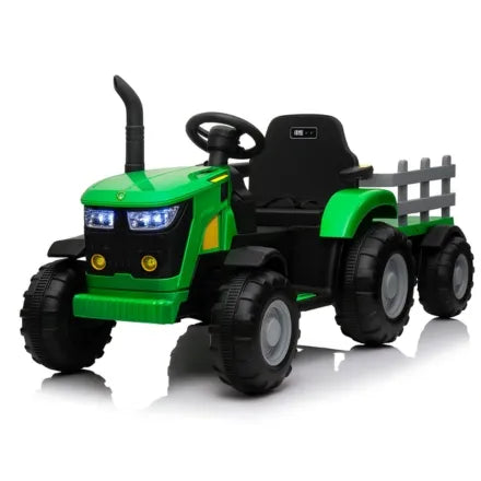 Electric Ride On Tractor And Trailer 12V | Green