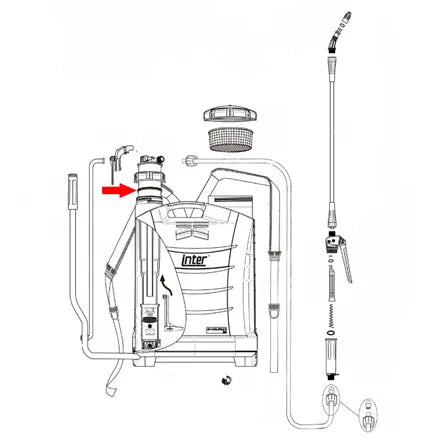 Evolution 16–20 knapsack sprayer replacement locking washer 1034