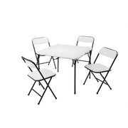 Folding Table and 4 Chairs in 1 Box - White