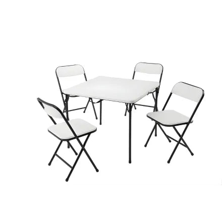 Folding Table and 4 Chairs in 1 Box - White