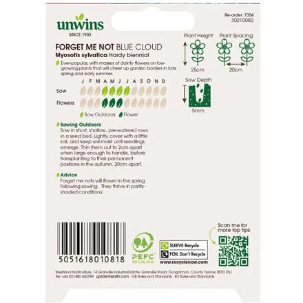 Unwins Forget Me Not Blue Cloud Seeds