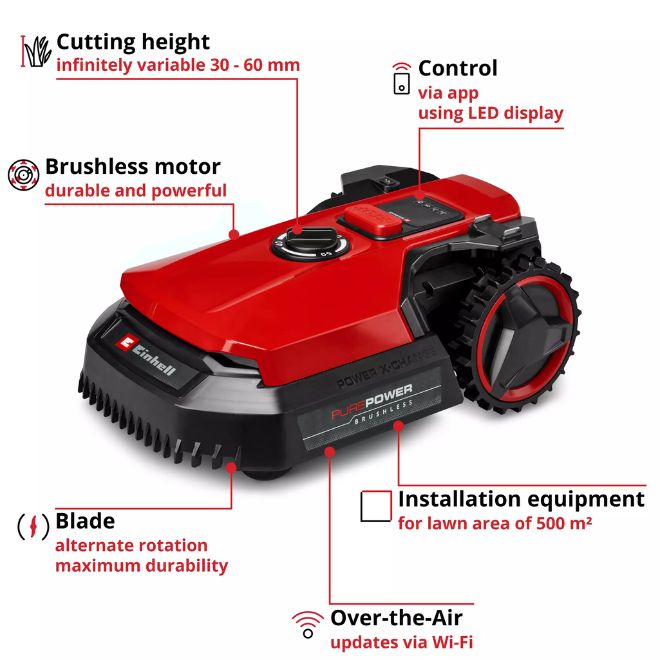 Einhell 18V Robot Lawn Mower 18cm with 2.5Ah Battery